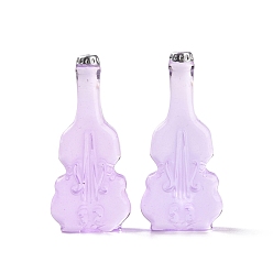 Lilac Violin Shape Dummy Wine Bottle Resin Cabochon, Lilac, 36.5x17x8mm