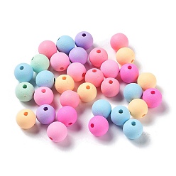 Mixed Color Opaque Acrylic Beads, Frosted, Round, Mixed Color, 8mm, Hole: 1.4mm, about 1750pcs/500g
