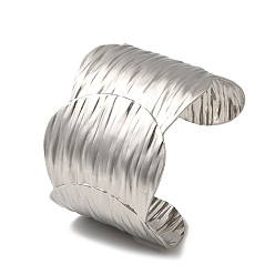 Другие 304 открытые браслеты-манжеты из нержавеющей стали, лист, внутренний диаметр: 2-3/8x2 дюйм (6.1x5 см), широк: 49 мм