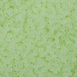 (15F) Transparent Frost Citrus Spritz Toho perles de rocaille rondes, perles de rocaille japonais, (15 f) spritz d'agrumes givré transparent, 11/0, 2.2mm, Trou: 0.8mm, environ5555 pcs / 50 g