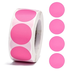 Pink Autocollants autocollants en papier vierge autocollants, étiquettes adhésives, pour festif, hoilday, cadeaux de mariage, rose, autocollant: 25 mm, à propos 500pcs / roll