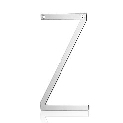 Letter Z 201 Stainless Steel Links connectors, Letter, Stainless Steel Color, Letter.Z, 37x20x1mm, Hole: 1mm