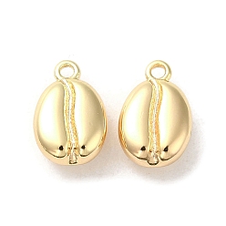 Real 18K Gold Plated Brass Charms, Bean Charm, Real 18K Gold Plated, 11.5x7x4mm, Hole: 1.2mm