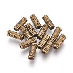 Antique Bronze Tibetan Style Beads, Alloy Beads, Lead Free & Cadmium Free, Tube, Antique Bronze, 9.5x3.5mm, Hole: 1.5mm