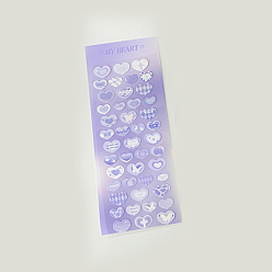 Medium Purple Waterproof PVC Plastic Heart Sticker, for Scrapbooking, Travel Diary Craft, Medium Purple, 210x80mm
