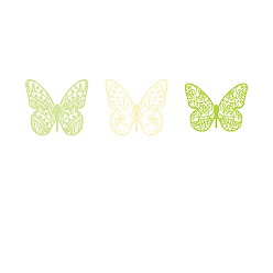 Зелено-Желтый 6шт 3 стили полые бумажные блокноты в форме бабочки, для альбома для вырезок diy, справочная бумага, украшение дневника, зеленый желтый, упаковка: 100x95x1 мм, 2 шт / стиль