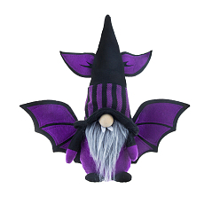 Dark Orchid Gnome with Bat Wing Cloth Display Decorations, for Halloween Ornaments, Dark Orchid, 80x320x300mm