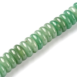 Зеленый Авантюрин Естественный зеленый авантюрин бисер нитей, Heishi бусы, диск, 16x6 мм, отверстие : 1.4 мм, около 30 шт / нитка, 7.09~7.48 дюйм (18~19 см)