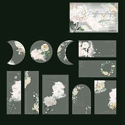 Humo Blanco Bloc de papel floral para álbum de recortes, para álbum de recortes de bricolaje, tarjeta de felicitación, documento de antecedentes, whitesmoke, 65x115 mm