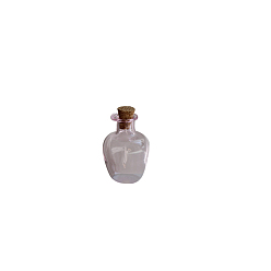 Lavanda Botellas de deseos vacías de vidrio en miniatura, con tapón de corcho, accesorios de casa de muñecas micro jardín paisajístico, accesorios de fotografía decoraciones, lavanda, 20x27 mm