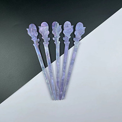 Средний Синий Шифер Палочки для волос из ацетата целлюлозы (смола) в форме тюльпана, старинные декоративные аксессуары для волос для женщин и девочек, средний грифельно-синий, 180 мм
