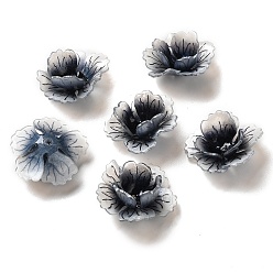 Черный Цветок шарик крышка, для изготовления ювелирных изделий DIY, чёрные, 25~27x11~13 мм, отверстие : 1~1.4 мм