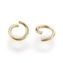 Real 18K Gold Plated 304 Stainless Steel Open Jump Rings, Real 18k Gold Plated, 5x0.8mm, 20 Gauge