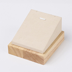 Pêche Écrans pendentif en bois, avec faux suède, rectangle, peachpuff, 7x4.9x7.9 cm