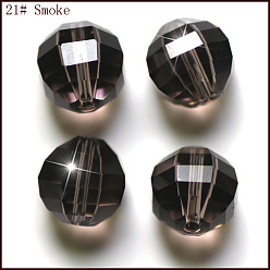 Gris Imitación perlas de cristal austriaco, aaa grado, facetados, rondo, gris, 10 mm, agujero: 0.9~1 mm
