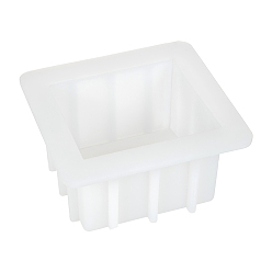 Blanc Moules en silicone de savon, rectangle, blanc, 142x130x73.3mm, diamètre intérieur: 102x88.2 mm