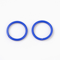 Королевский синий Железные соединительные колечки, открытые кольца прыжок, королевский синий, 18 датчик, 10x1 мм, внутренний диаметр: 8 мм