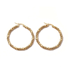 Золотой 304 серьги-кольца из нержавеющей стали для женщин, золотые, 39x3.5 мм, штифты : 1~1.3x0.6 мм