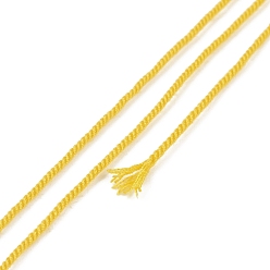 Oro Cordón de algodón macramé, cuerda trenzada, con carrete de plástico, para colgar en la pared, artesanías, envoltorio de regalo, oro, 1 mm, aproximadamente 30.62 yardas (28 m) / rollo