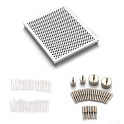 Platino Kit de plantilla de alambre de bricolaje, aluminio, herramientas de fabricación de joyas, Platino, 14x11.4x1.3 cm