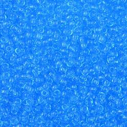(3) Transparent Aquamarine Cuentas de semillas redondas toho, granos de la semilla japonés, (3) aguamarina transparente, 8/0, 3 mm, agujero: 1 mm, Sobre 1111 unidades / 50 g