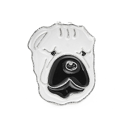 Perro Pasador de perro esmaltado con embragues de mariposa de latón, insignia de aleación para ropa de mochila, shar pei, 25x20.5x10 mm, pin: 1.1 mm