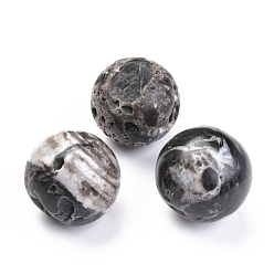 Black Natural Druzy Quartz Beads, Gemstone Home Display Decorations, No Hole/Undrilled, Round, Black, 38~40mm