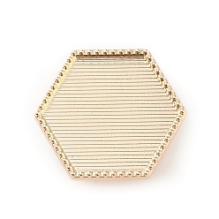 Light Gold Zinc Alloy Hair Ties Findings, Cabochon Settings, For DIY Epoxy Resin, Hexagon, Light Gold, 28x25x7.5mm, Hole: 6mm, Tray: 25x22mm