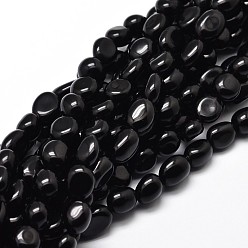 Obsidian Dyed Natural Obsidian Nuggets Beads Strands, 5~10x6~7x3~7mm, hole: 1mm, about 14.9 inch~15.7 inch