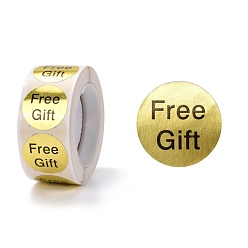 Светло-хаки Плоские круглые бумажные наклейки спасибо, со словом бесплатный подарок, самоклеящиеся подарочные бирки youstickers, светлый хаки, 6.4x2.85 см, 500шт / рулон