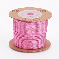 Бледно-Розовый Нейлоновые шнуры, струнные нити шнуры, круглые, розовый жемчуг, 1.5 мм, около 25 м / рулон