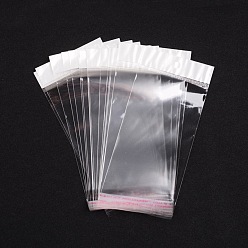 Clear Pearl Film Cellophane Bags, OPP Material, Self-Adhesive Sealing, with Hang Hole, Clear, 13x8cm, Hole: 6mm, Unilateral Thickness: 0.025mm, Inner Measure: 7.5x8cm