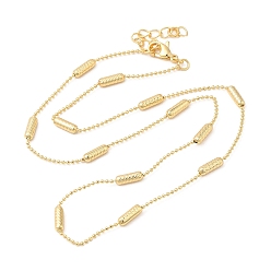 Chapado en Oro Real 18K Collar de cadena de bolas y columna de latón chapado en estante para mujer, sin plomo y el cadmio, real 18 k chapado en oro, 17.80 pulgada (45.2 cm)