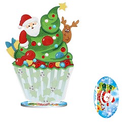 Ice Cream DIY Christmas Theme Display Decor Diamond Painting Kits, Including Plastic Board, Resin Rhinestones, Pen, Tray Plate and Glue Clay, Ice Cream, 290x210x80mm