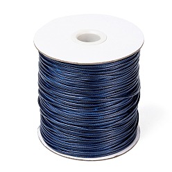 Bleu Foncé Cordon de polyester ciré, cordon perle, bleu foncé, 0.5mm, environ 169.51~174.98 yards (155~160m)/rouleau