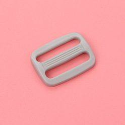 Light Grey Plastic Slide Buckle Adjuster, Multi-Purpose Webbing Strap Loops, for Luggage Belt Craft DIY Accessories, Light Grey, 26x22x3.5mm