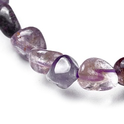 Auralite Bracelets extensibles en perle d'aurite naturelle, pierre tombée, nuggets, diamètre intérieur: 2~2-1/4 pouce (5.2~5.6 cm)