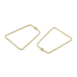 Light Gold Alloy Open Back Bezel Pendants, For DIY UV Resin, Epoxy Resin, Pressed Flower Jewelry, Cadmium Free & Lead Free, Trapezoid, Light Gold, 48x37x1.7mm, Hole: 1.5mm