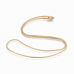 Golden 304 Stainless Steel Snake Chain Necklaces, with 304 Stainless Steel Clasps, Golden, 18.1 inch(46cm), 1.2mm