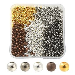 Mixed Color 1000Pcs 5 Colors CCB Plastic Beads, Round, Mixed Color, 9.5~10x8.5~9mm, Hole: 1.5mm, 200pcs/color