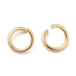 Настоящее золото 18K Латунные кольца прыжок открыт, круглые кольца, реальный 18 k позолоченный, 20 датчик, 5x0.8 мм, внутренний диаметр: 3.4 мм