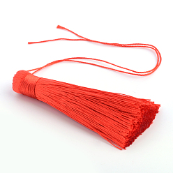 Red Polyester Tassel Pendant Decorations, Red, 77~81x12~13mm