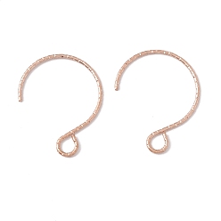 Rose Gold Ion Plating(IP) 316 Surgical Stainless Steel Earring Hooks, with Horizontal Loops, Rose Gold, 19x15mm, Hole: 3x2.6mm, 22 Gauge, Pin: 0.6mm