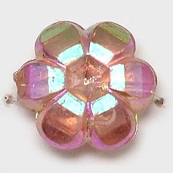 FireBrick Eco-Friendly Transparent Acrylic Beads, Rice, AB Color, FireBrick, 6x3mm, Hole: 1mm, about 19500pcs/500g
