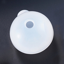 Blanc Moules en silicone, moules de résine, pour la résine UV, fabrication de bijoux en résine époxy, ronde, moule sphère, blanc, diamètre intérieur: 50 mm