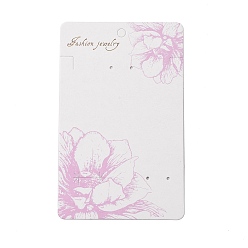 Thistle Rectangle Flower Earring Display Cards, Thistle, 14.2x8.9x0.04cm, Hole: 2mm