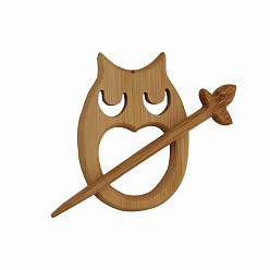 Owl Wooden Animal Pattern Brooch Pins, Shawl Sweater Pins, Scarf Pins, Women's Gift Brooch, Owl, 3~13mm
