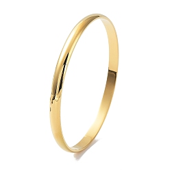 Золотой Ионное покрытие (IP) модная полированная 304 простые браслеты из нержавеющей стали, золотые, 2-1/2 дюйм (6.5 см)