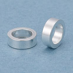 Argent 304 Acier inoxydable perles d'espacement, plat rond, argenterie, 6x2mm, Trou: 4mm