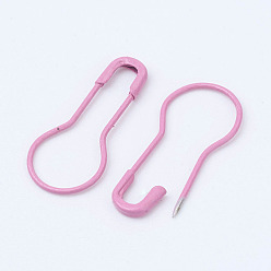 Pink Iron Calabash Pins, Knitting Stitch Marker, Pink, 22x10x2mm, Pin: 0.7mm